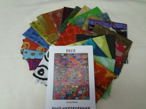 Marcia Derse fabric to make the pattern Brix from Amy Walsh from Blue Underground. BRIX is the name of a police dog,