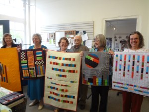 These challenge quilts are headed to the Maine Quilt Show with Janet Clement. Her challenge quilt and Cindy Visbaras' is not pictured.