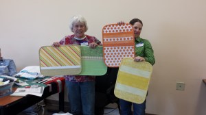 Designed her own modern placemats with beautiful fabric from Mardens and filled with Soft and Stable by Annie's.com